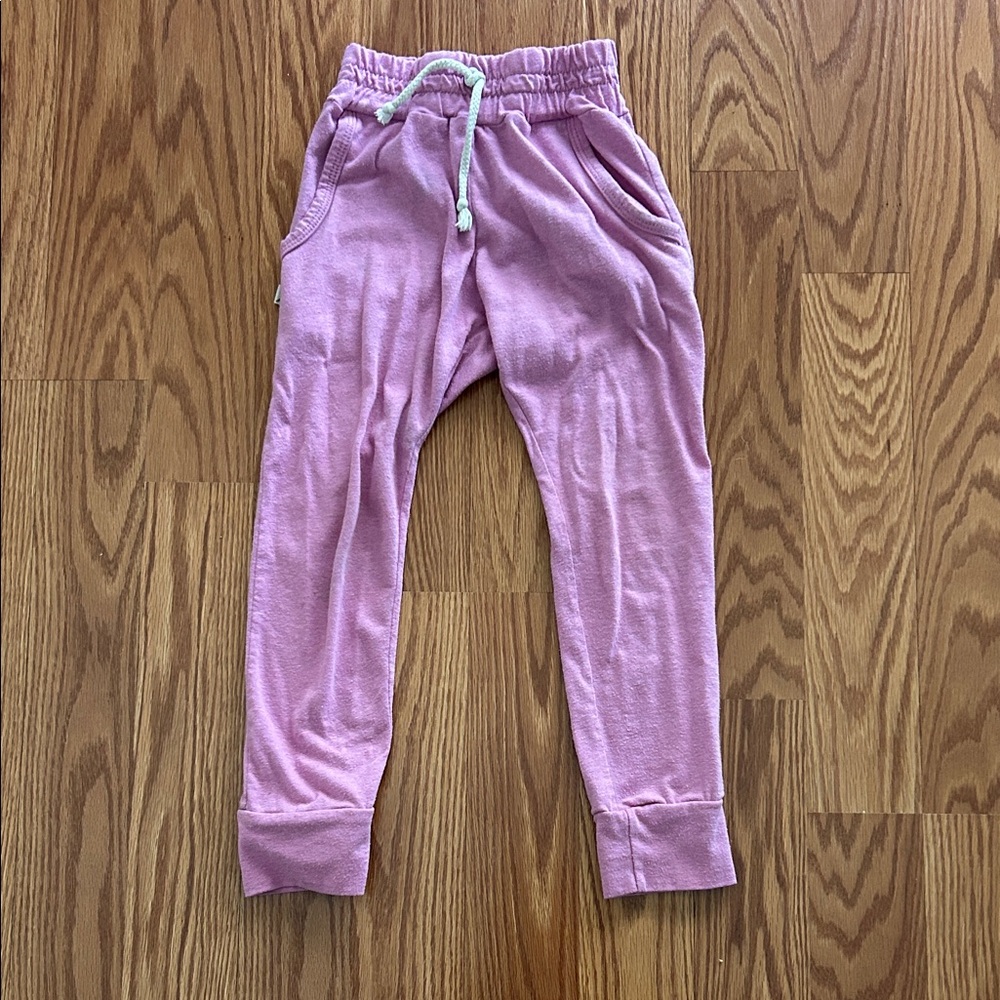 Girls' Pink Drawstring Joggers with Cuffed Ankles